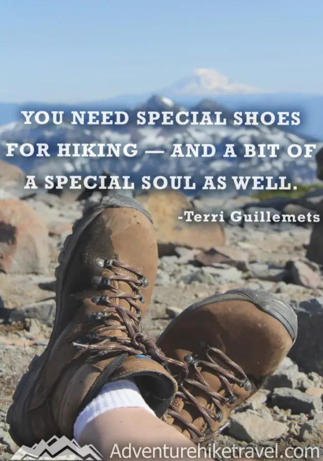 “You need special shoes for hiking — and a bit of a special soul as well.” -Terri Guillemets