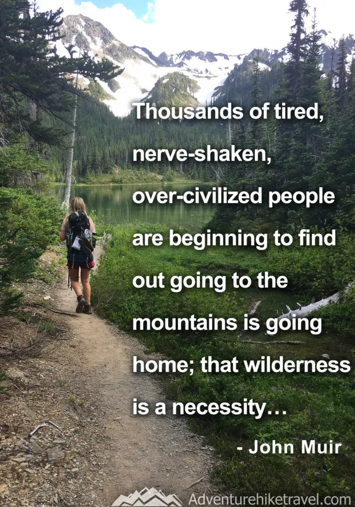 Inspirational John Muir quote on wanderlust